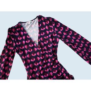 BODEN Elodie Long Sleeve Faux Wrap Leaf Print Blouse Top Sz 6